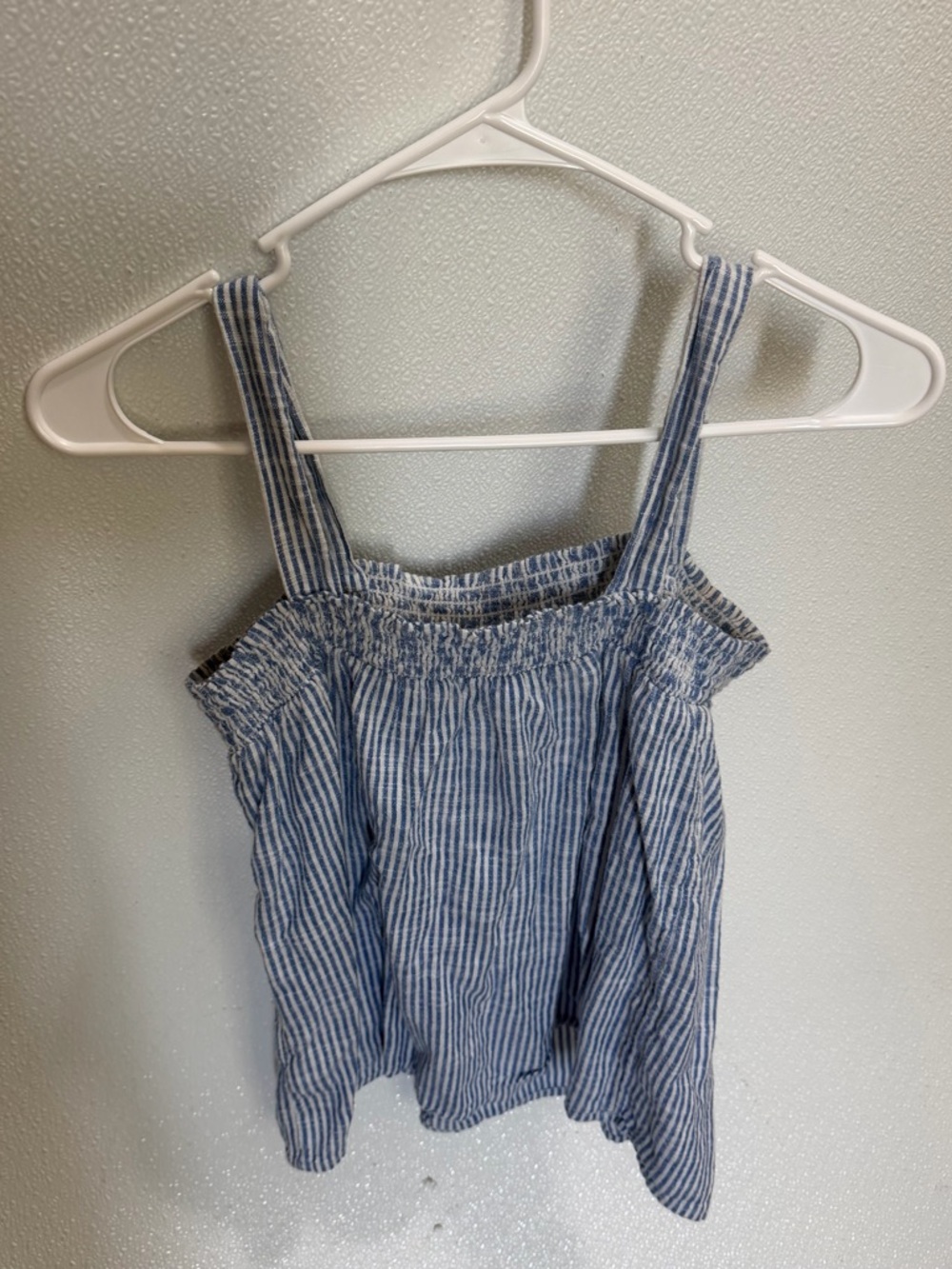 Old Navy Blue and White Striped Smocked Tank - Women